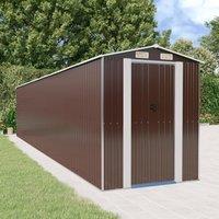 Berkfield Home Garden Shed Dark Brown 192x938x223 cm Galvanised Steel | Size: 192 x 938 x 223 cm