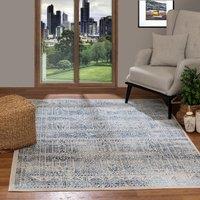 Livabliss Floransa-Vintage Traditional Boho Living Dining Rug in Blue | Size: 120 cm x 170 cm