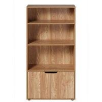 CALICOSY 3-Tier Shelf & 2-Door Storage Unit H120 Cm - MODU in Natural
