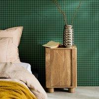 sweeek Wood effect bedside table with 1 reversible door in Brown