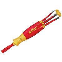 Wiha LiftUp electric Bit Magazine SL/PZ/PZS Screwdriver Set, 6 Piece in Red