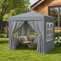 STILVORA Pop-Up Gazebo 2 x 2 m with Removable Walls in Grey