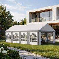 STILVORA Party Canopy 8 x 4 m with Sidewalls & Zipped Doors in White