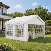 STILVORA Gazebo with Removable Sidewalls & Zipped Doors in White