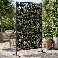 STILVORA Garden Privacy Screen with Stand Black