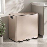 STILVORA Triple 45L Kitchen Pedal Bin with Soft-Close Lid in Rose Gold
