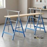 STILVORA Set of 2 Adjustable Saw Horses in Blue