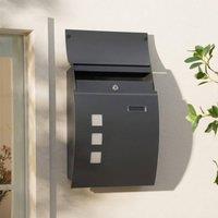 STILVORA Wall Mounted Post Box with Lockable Door Grey