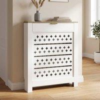 STILVORA Radiator Cover with 2 Flip-Down Drawers White