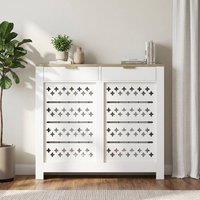 STILVORA Radiator Cover with 2 Flip-Down Drawers White