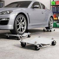 STILVORA Set of 2 Car Wheel Dollies 680 kg Grey