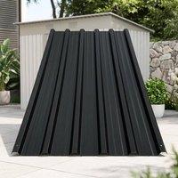 STILVORA Set of 12 Steel Roof Sheets in Dark Grey