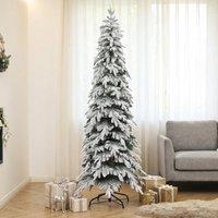 STILVORA 7ft Artificial Christmas Tree with Steel Base in Green