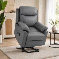 STILVORA Electric Riser Recliner Chair with Faux Leather Upholstery in Grey