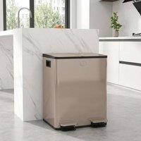 STILVORA Dual Compartment Kitchen Bin 40L with Pedal Lid in Beige