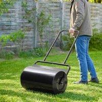 STILVORA 38L Steel Lawn Roller with U-Shaped Handle in Black