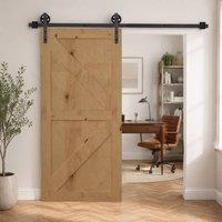 STILVORA Sliding Door Track Kit 183 cm for Single Wooden Door in Black