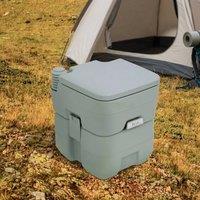 STILVORA Portable Camping Toilet 20L with Detachable Tanks Grey