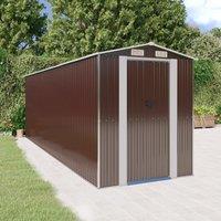 Berkfield Home Garden Shed Dark Brown 192x606x223 cm Galvanised Steel | Size: 192 x 606 x 223 cm