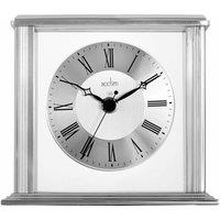 Acctim Hamilton Mantel Clock Quartz Brushed Metal & Glass Floating Effect Energy Efficient in Silver