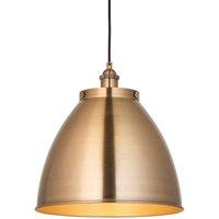 Netlighting Franklin 33cm Pendant Ceiling Lamp Antique Brass Plate in Yellow