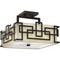 Netlighting Lanza 3 Light Semi Flush Ceiling Light Oil Rubbed Bronze E27 in Brown
