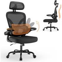 Gartistgo Ergonomic Office Chair with Dual Backrest, Mesh & Adjustable Headrest in Black