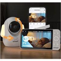 iegeek White 2.5K Baby Monitor 5.5 Screen 360 PTZ Face/Cry Detection