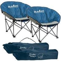 VFM e-Store Folding Eclipse Camping Chair | Cup Holder | Carry Bag | 2 Set | Blue