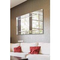 MirrorOutlet 'Milton' All Glass Bevelled Square Corner Large Dress Mirror 120 x 80 CM in Clear