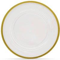 Neel Blue 33cm Set of 12 Charger Plates Gold Trim Glass Plates for Dinner Table Decoration