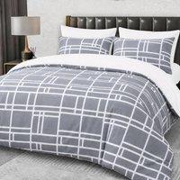 Grace Premium Microfiber Duvet Cover Set Lightweight & Breathable in Light Grey | Size: Single