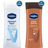 Vaseline Intensive Care Body Lotion Repair & Cocoa Radiant 400ml, 6 Pack in White