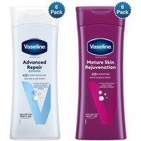 Vaseline Intensive Care Body Lotion Advanced Repair & Mature 400ml, 6 Pack in White