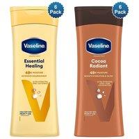 Vaseline Intensive Care Body Lotion Essential Healing & Cocoa Radiant 400ml 6Pk in White