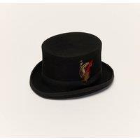 Liquorish Black Wool Top Hat with Grosgrain Band | Size: Small