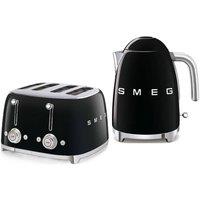 Smeg 50's Style Kettle & 4 Slice Toaster in Black