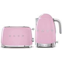 Smeg Variable Kettle & 2 Slice Toaster in Pink