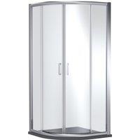 Balterley Quadrant Shower Enclosure 900 x 900mm, Chrome Frame & Grey Resin Tray in Silver