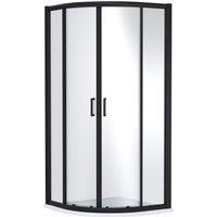 Balterley Quadrant Enclosure with Tray: 900 x 900mm Matt Black/White in Black