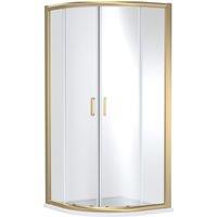 Balterley Quadrant Enclosure with Tray: 1000 x 1000 mm Brushed Brass/White in Metallics