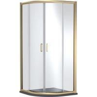 Balterley Quadrant Enclosure with Tray: 1000 x 1000 mm Brushed Brass/Grey in Metallics