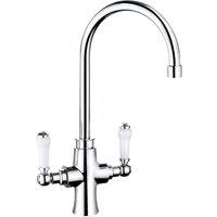 Balterley Traditional Dual Handle Kitchen Mixer Tap, Chrome in Silver