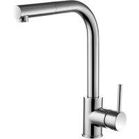 Balterley 1 Lever Pull-Out Kitchen Mixer Tap Rounded Swivel Spout Brushed Nickel in Silver