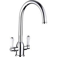 Balterley Traditional Dual Handle Kitchen Mixer Tap, Chrome in Silver