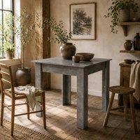Wyld Haus Kava Cement Grey Square Dining Table 80cm Compact Faux Cement Finish