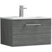 Balterley Bathroom 1 Soft Close Drawer, Wall Hung Vanity Unit, Anthracite, 600mm in Grey