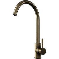 Balterley Round Kitchen Sink Mixer Tap, Top Fix Installation, Antique Brass in Brown