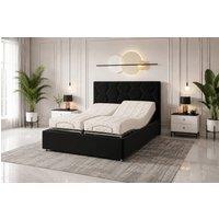 PARADISE BEDS LTD Luxury Madrid Mobility Bed With Mattress & Headboard in Black | Size: Double