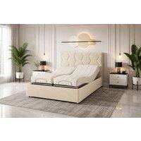 PARADISE BEDS LTD Luxury Madrid Mobility Bed With Mattress & Headboard in Cream | Size: Small Single